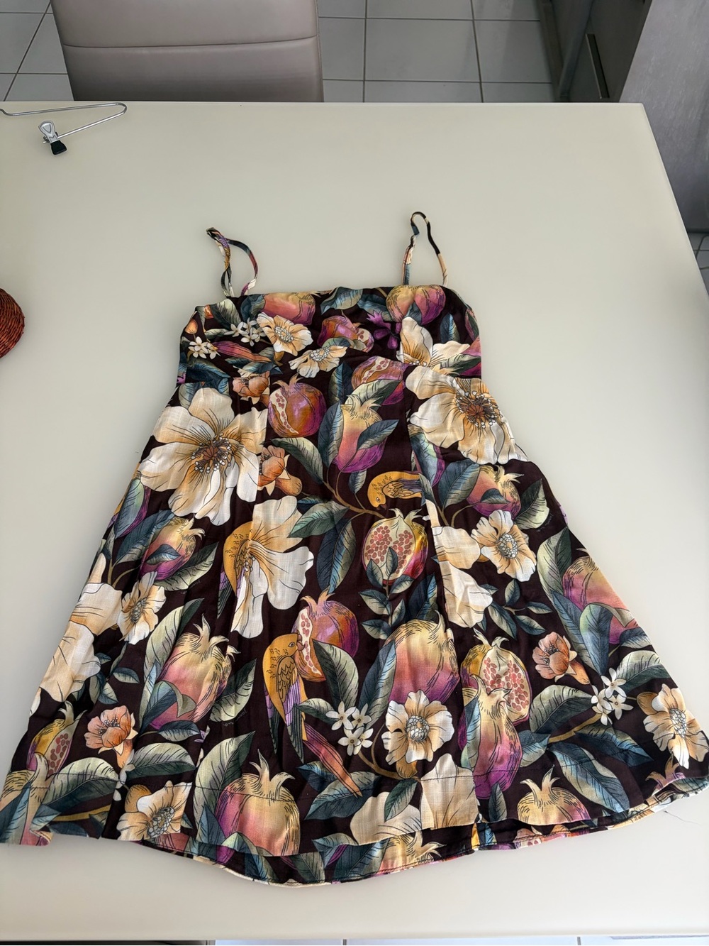 FARM Rio Black Floral Mini Dress with Cream, Green and Purple Accents - Picture 1 of 4